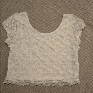 White Floral Crop Top